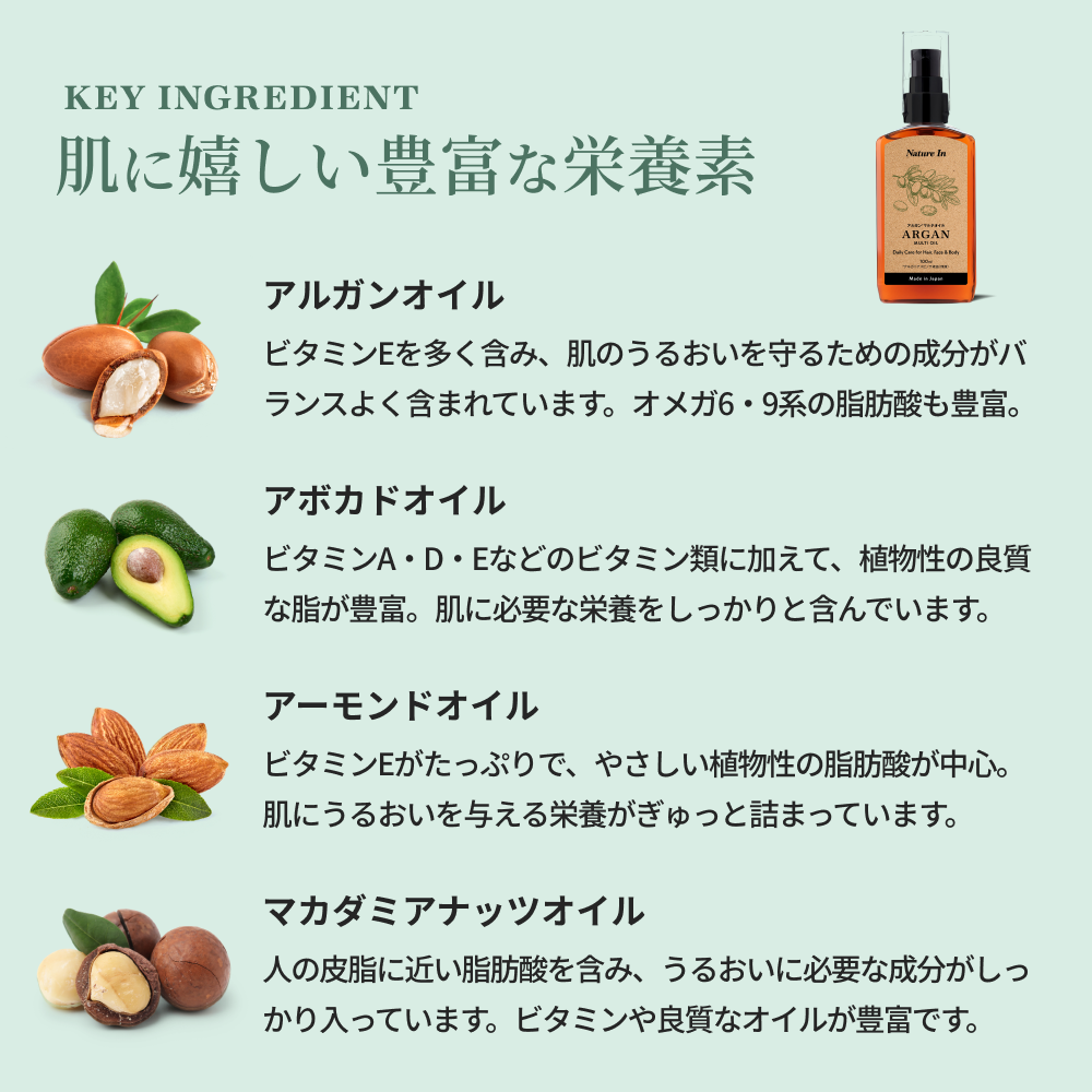 アルガンオイル 100ml 特徴解説